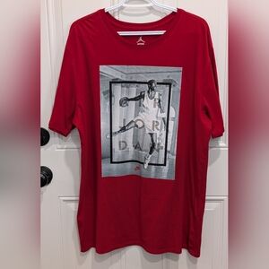 Nike Red Graphic Men's Short Sleeve Tee Retro Jordan "Hang Time" XL